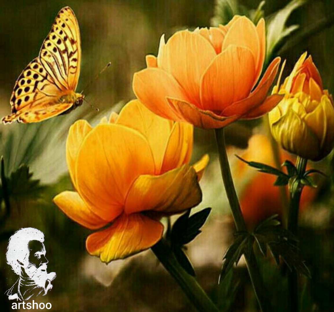 گل اورژینال رنگ روغن